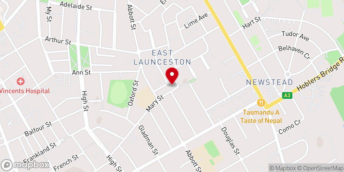 Map showing location of Southern Presbyterian church