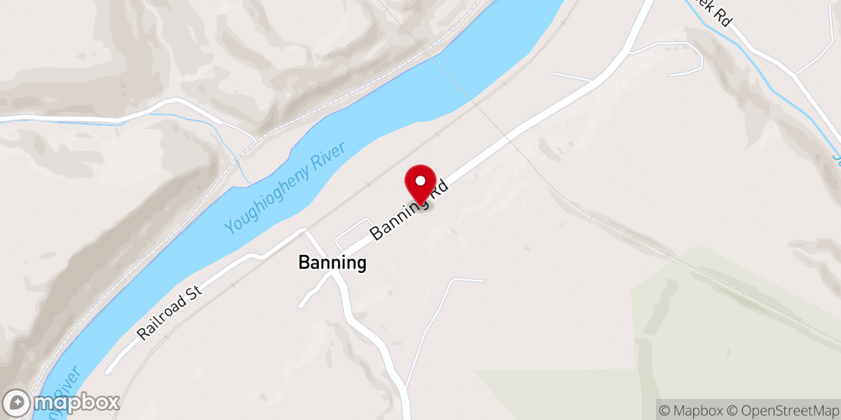 Map showing location of Banning Church