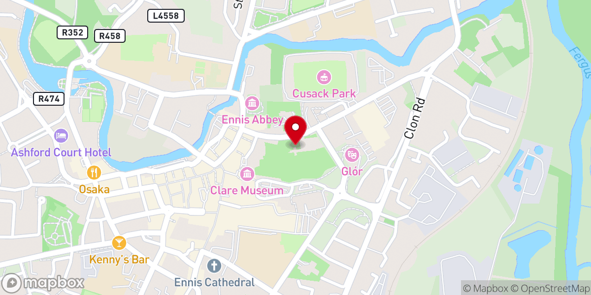 Map showing location of Poor Clare Monastery