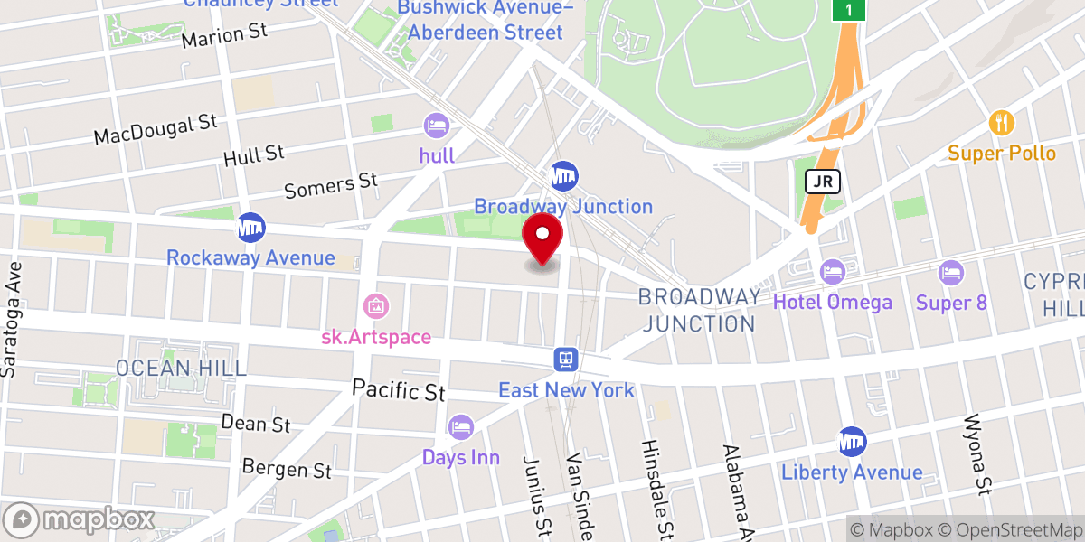 Map showing location of Word of Faith Christian Center