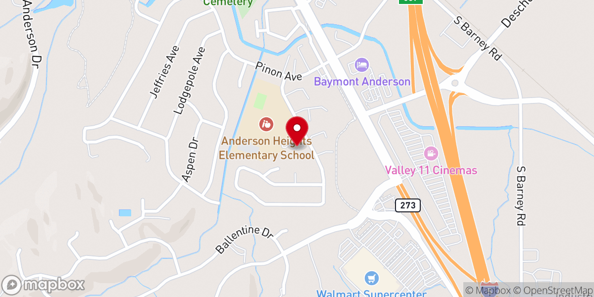 Map showing location of Mt Calvary Lutheran Church - Anderson Campus