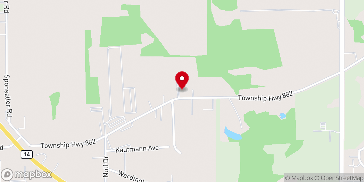 Map showing location of Columbiana Baptist Church