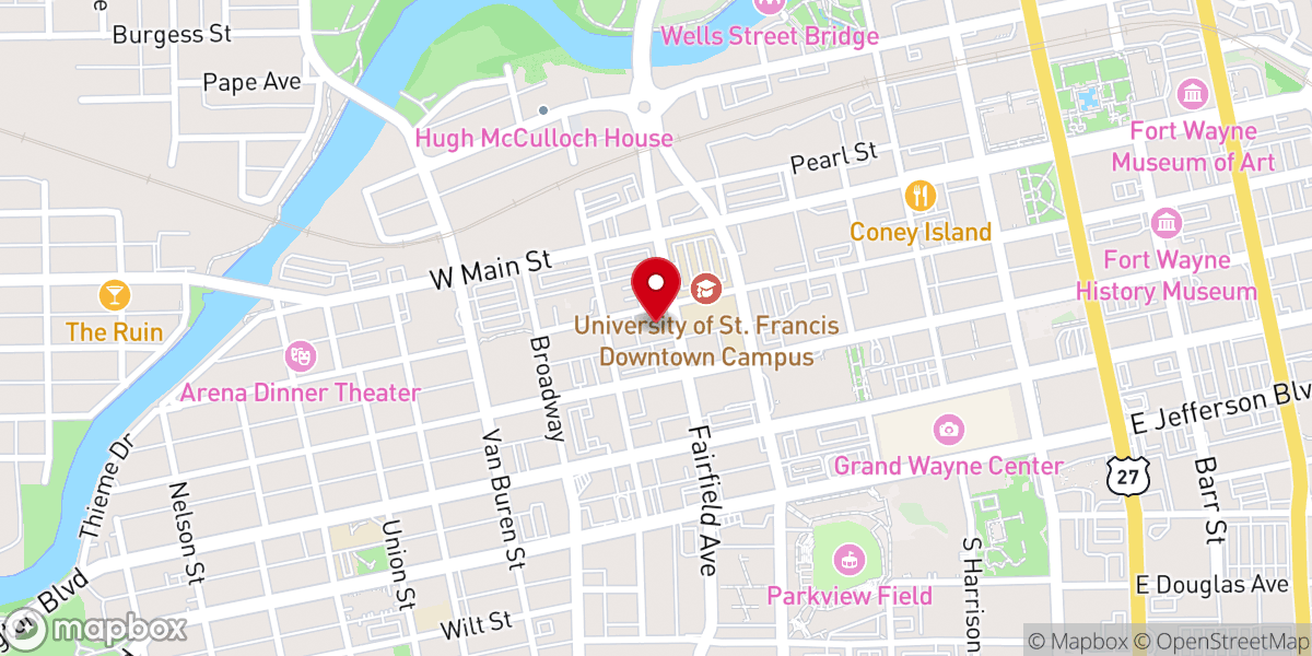 Map showing location of Plymouth Congragational Church