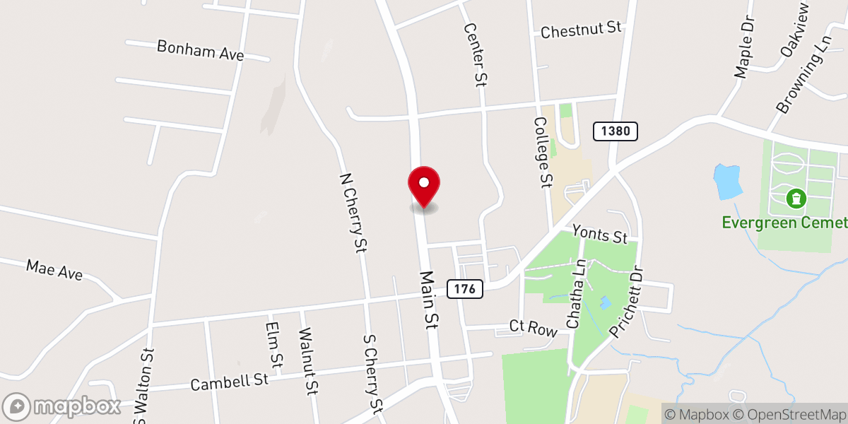 Map showing location of Greenville United Methodist Church