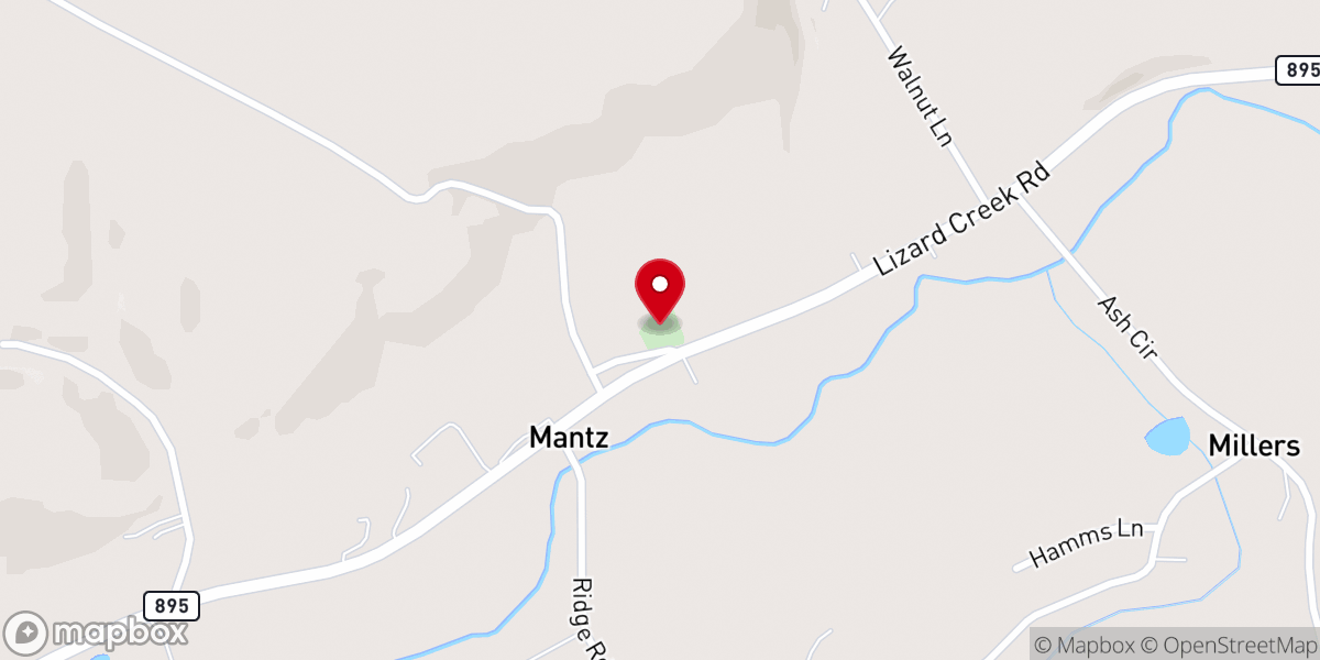 Map showing location of Overcomer's Holiness Church
