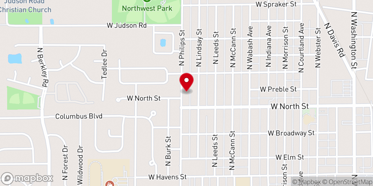 Map showing location of Victory Family Worship Center and Church Inc