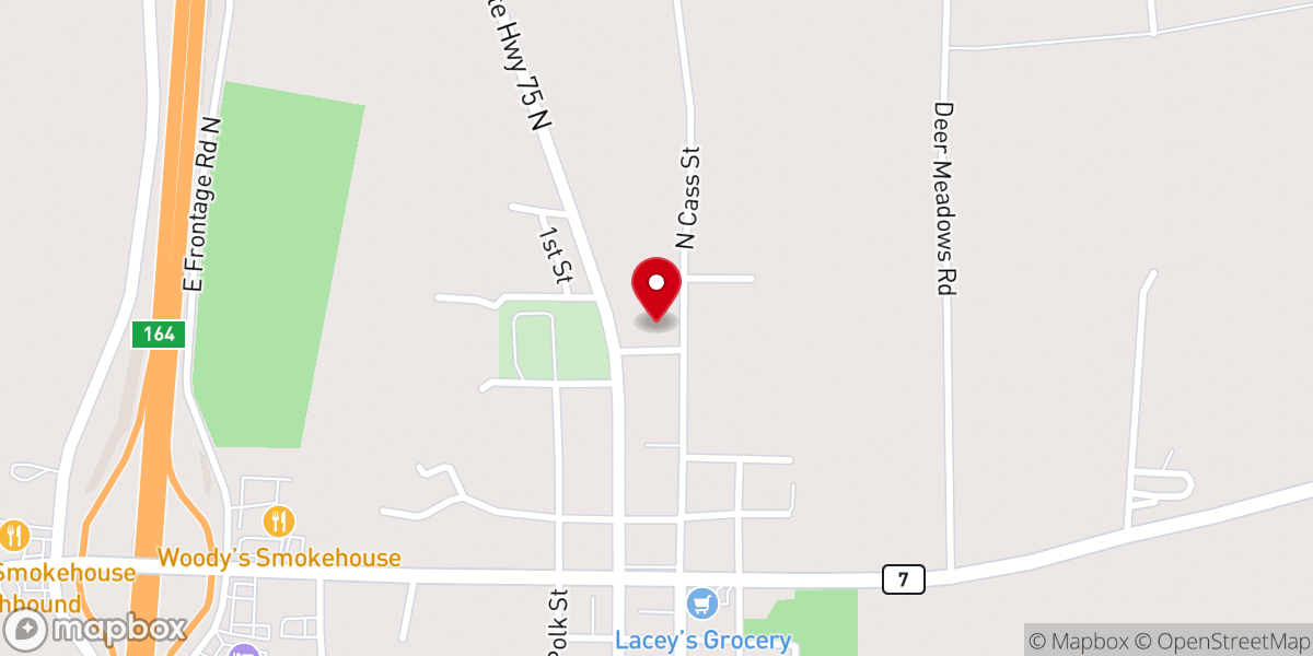 Map showing location of Evans Chapel Cogic