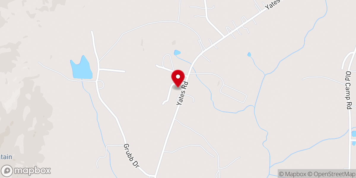 Map showing location of Grubbs Grove Church