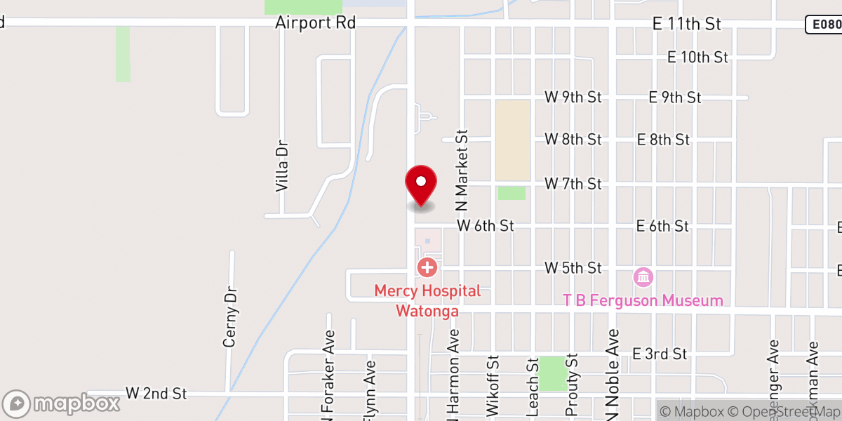 Map showing location of Trinity Baptist Church