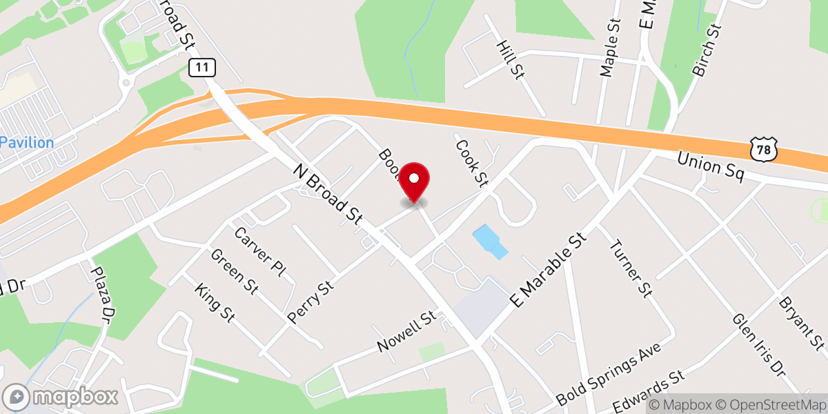 Map showing location of First AB Baptist Church