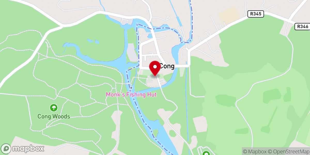 Map showing location of Cong Abbey