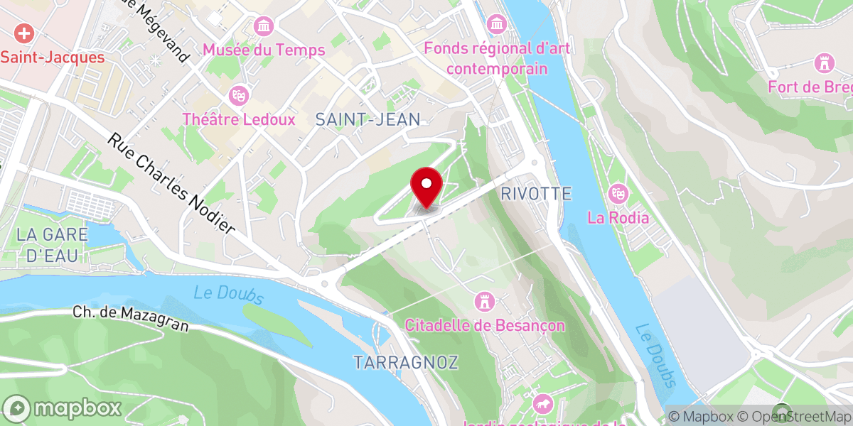 Map showing location of Citadelle de Besançon