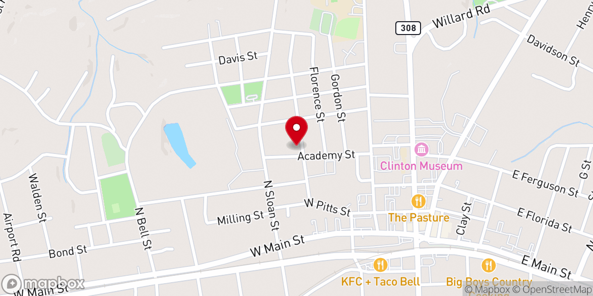 Map showing location of United Ministries Of Clinton - Food Distribution Center