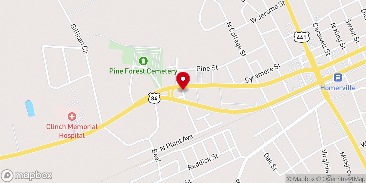 Map showing location of Jesus and Jam of Clinch County, Inc