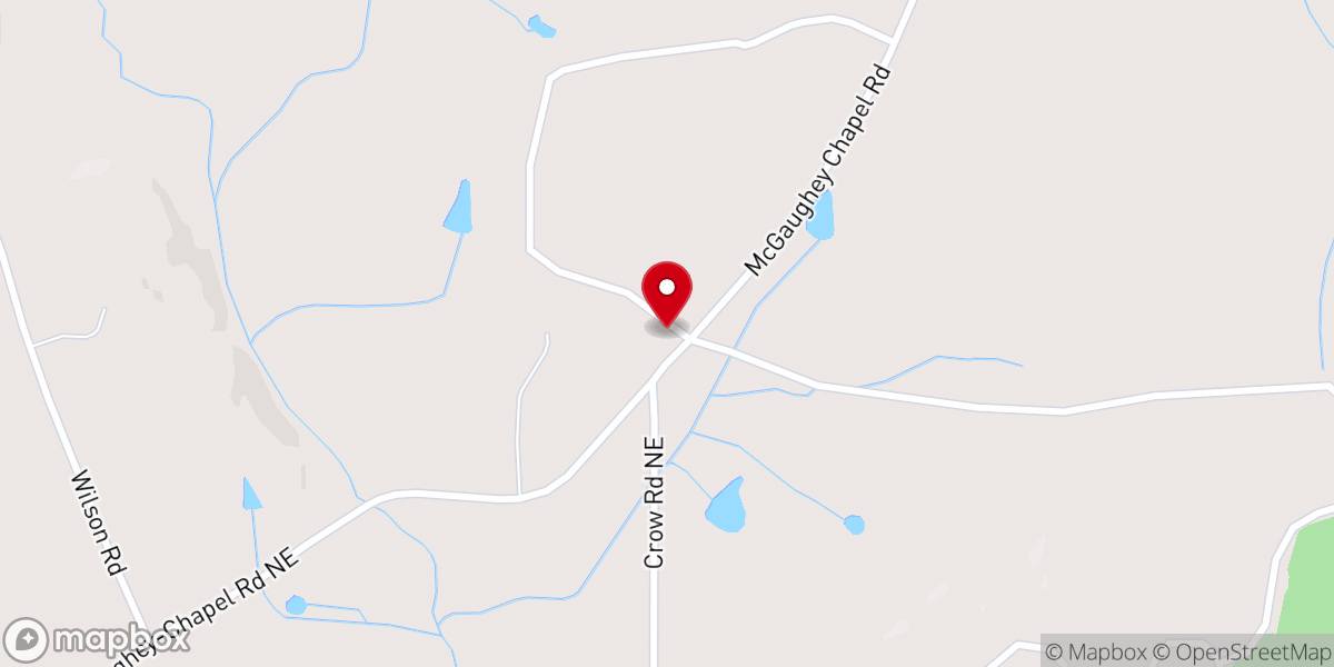 Map showing location of McGaughey Chapel Baptist Church