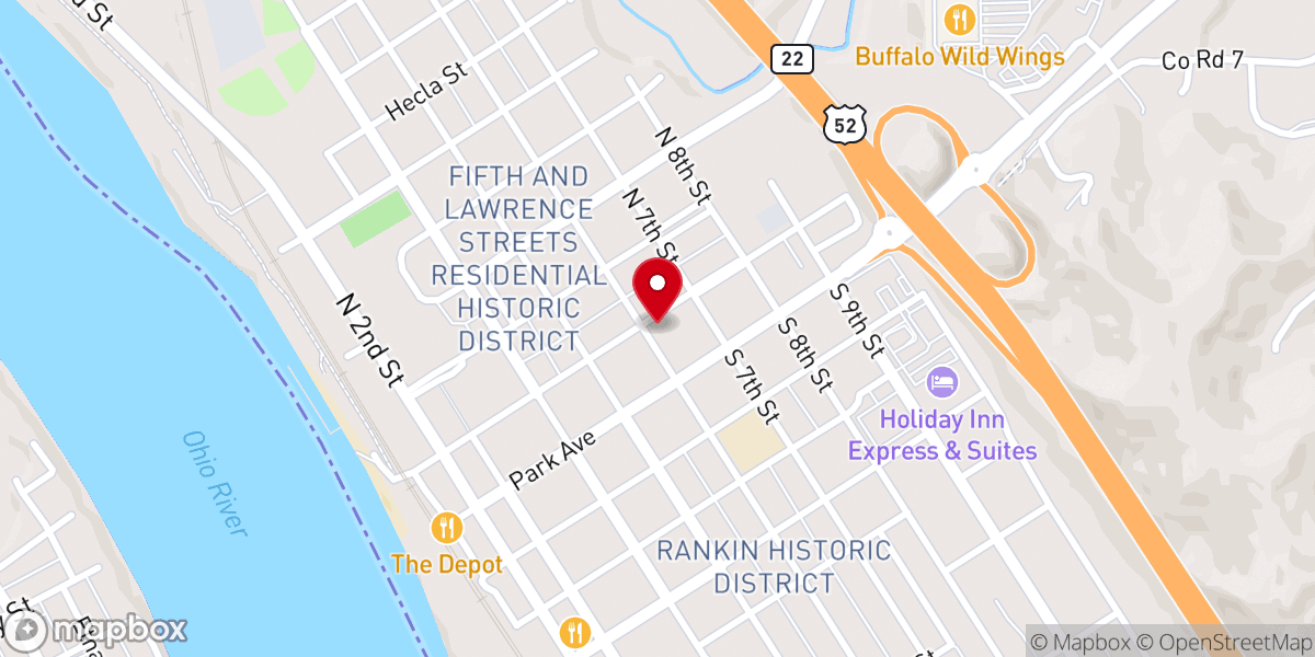 Map showing location of St. Paul Lutheran Church