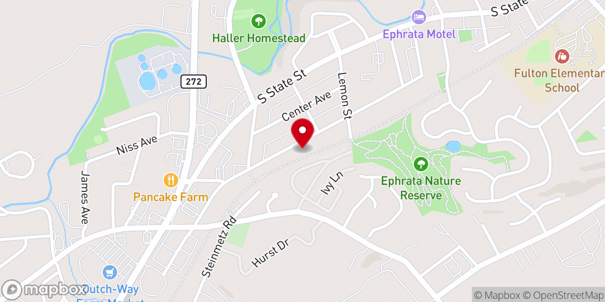 Map showing location of Grace Fellowship Church of Ephrata