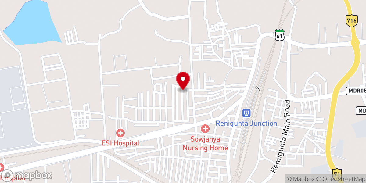 Map showing location of Vakyapu Velugu Ministries