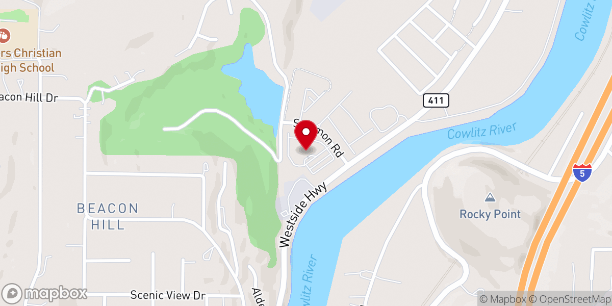 Map showing location of Kelso-Longview Seventh Day Adventist Church