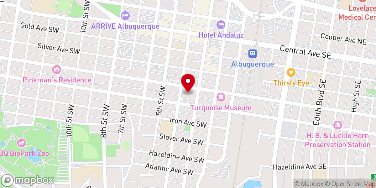 Map showing location of Christ Church ABQ