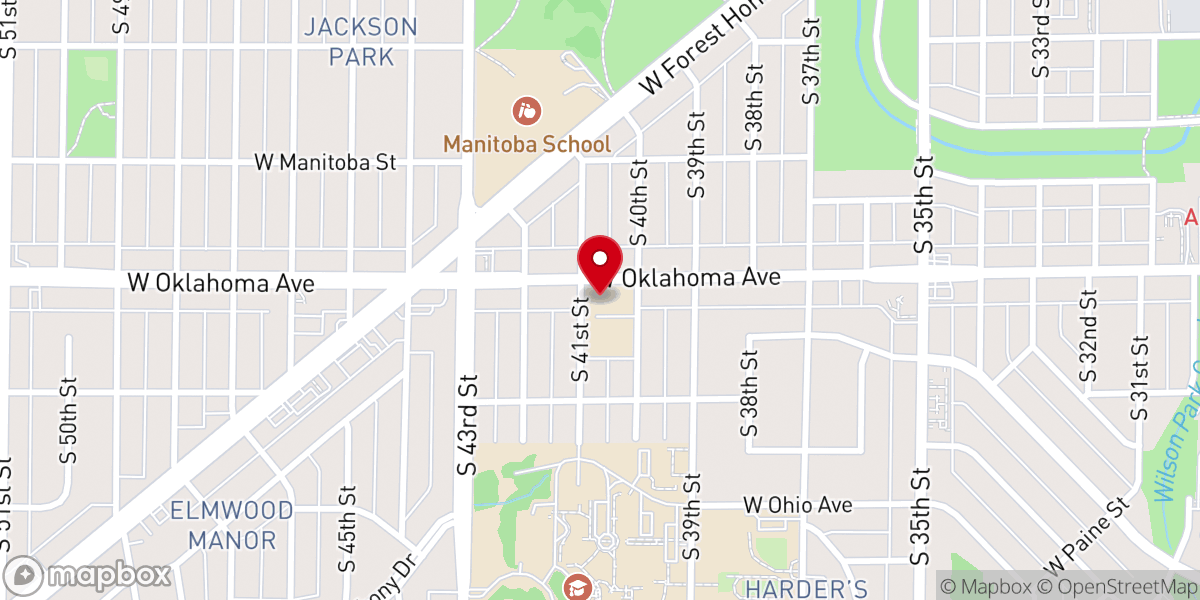 Map showing location of Blessed Sacrament Catholic Church