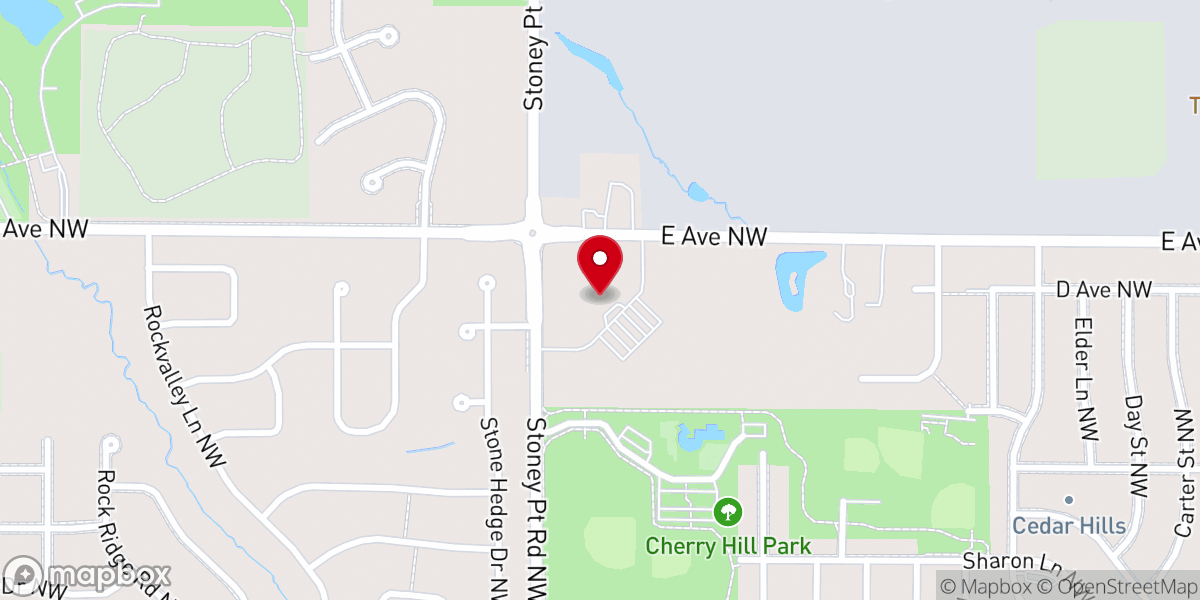 Map showing location of Cedar Hills Community Church