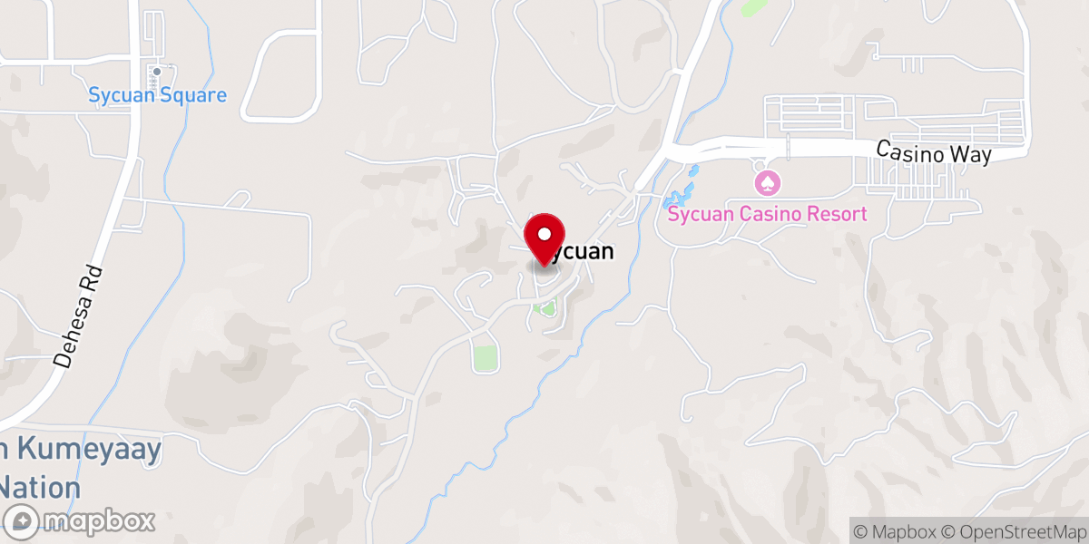 Map showing location of Sycuan Church