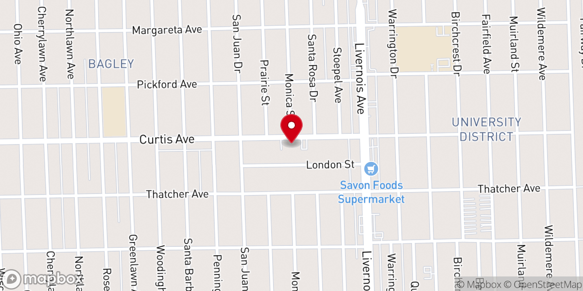 Map showing location of Mayflower Congregational United Church of Christ
