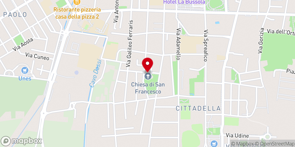 Map showing location of Parrocchia San Francesco