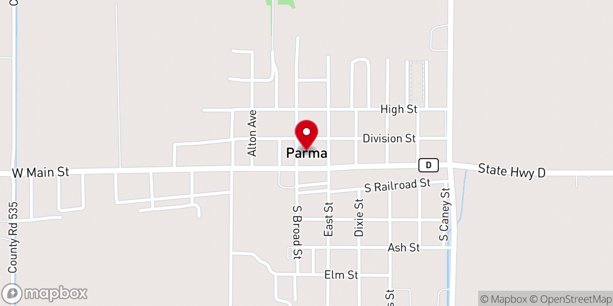 Map showing location of General Baptist Church
