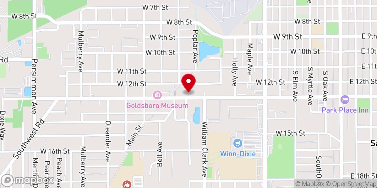 Map showing location of True Holiness Deliverance Tabernacle