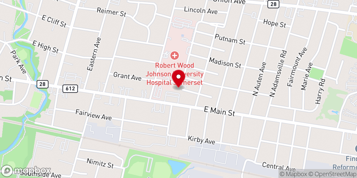 Map showing location of Emmanuel Church (Somerville, NJ)