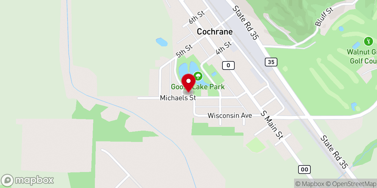 Map showing location of Hope United Church of Christ