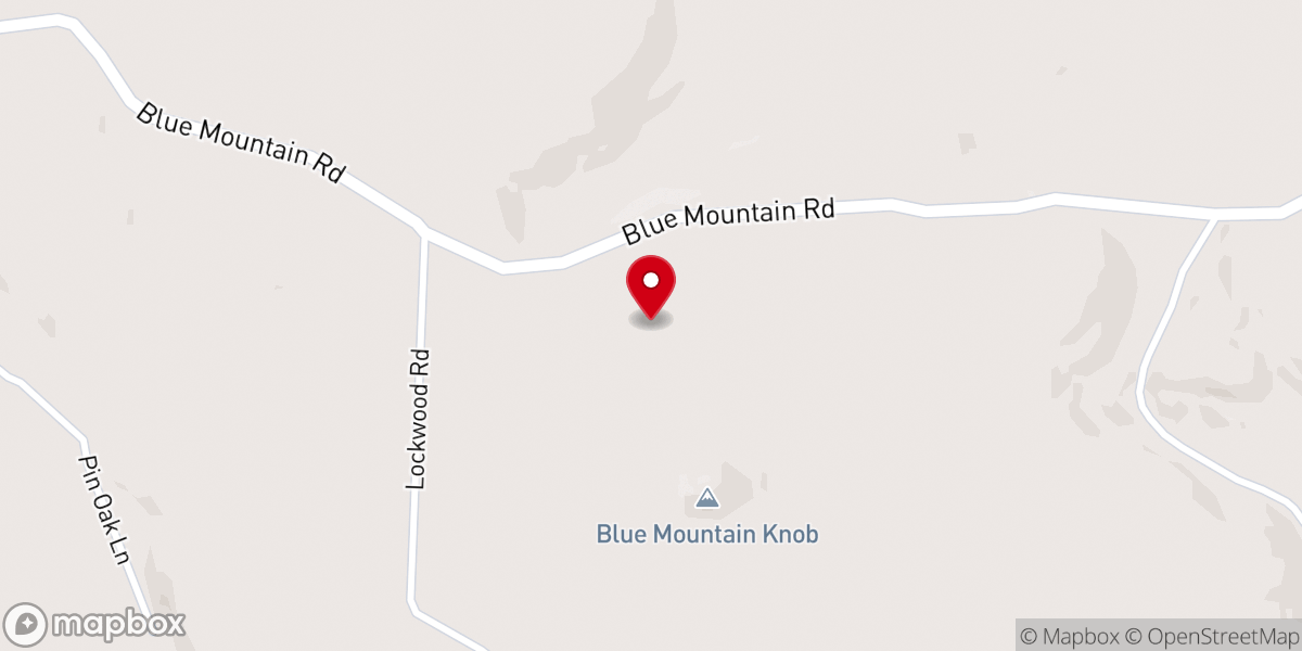 Map showing location of Blue Mountain Church