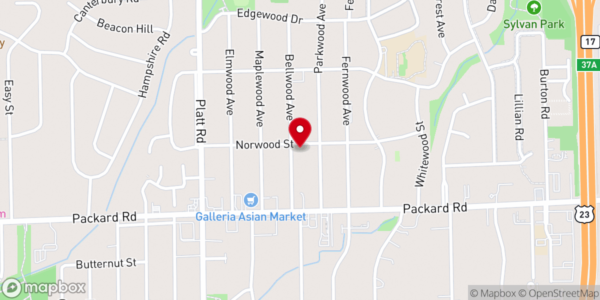 Map showing location of Evergreen Church