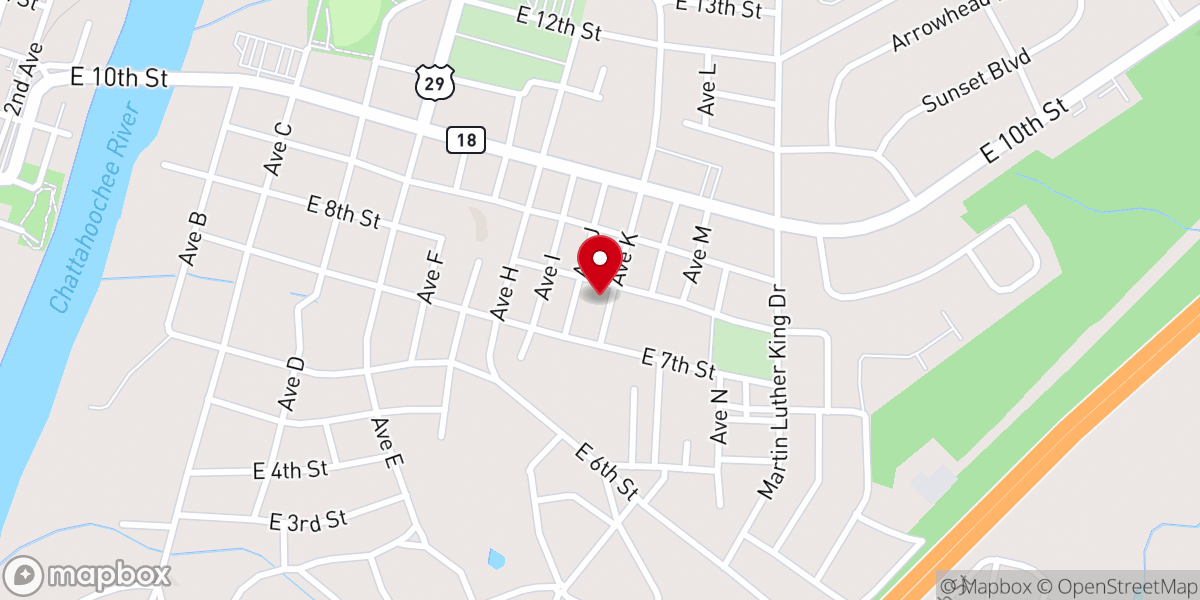 Map showing location of Keeney Memorial United Methodist