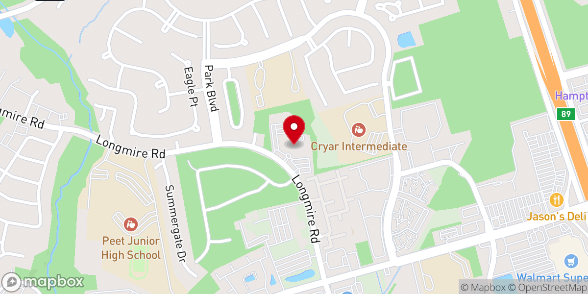 Map showing location of Conroe Church of Christ