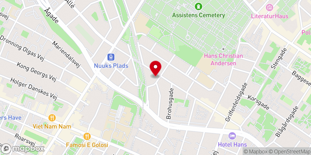 Map showing location of Brorsons Kirke