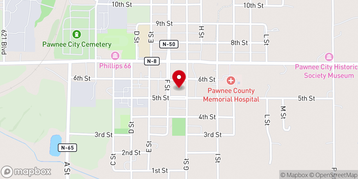Map showing location of Pawnee County Clerk