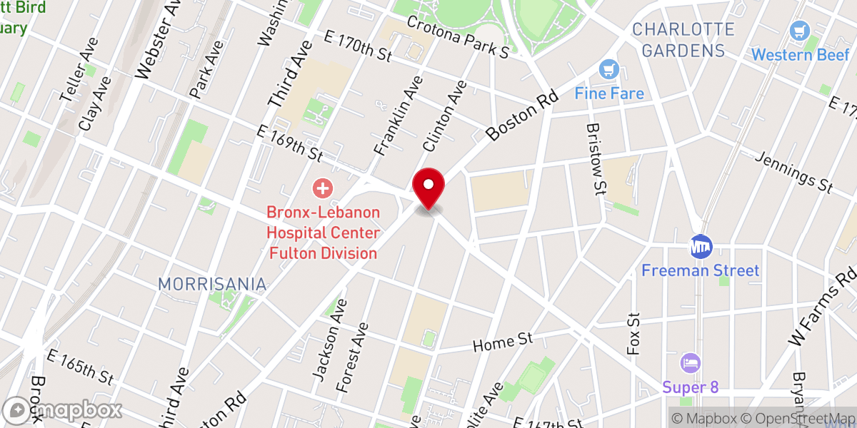 Map showing location of Great Redeemer Church