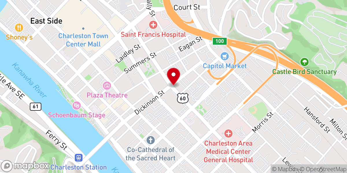 Map showing location of St. Marks United Methodist Church