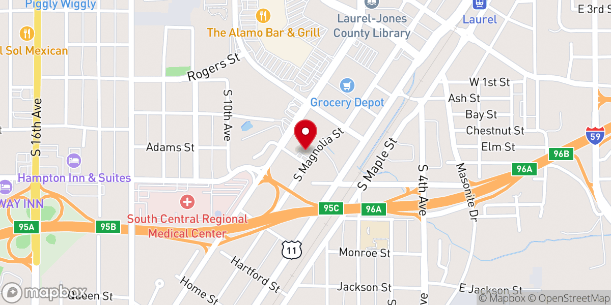 Map showing location of Mission At the Cross