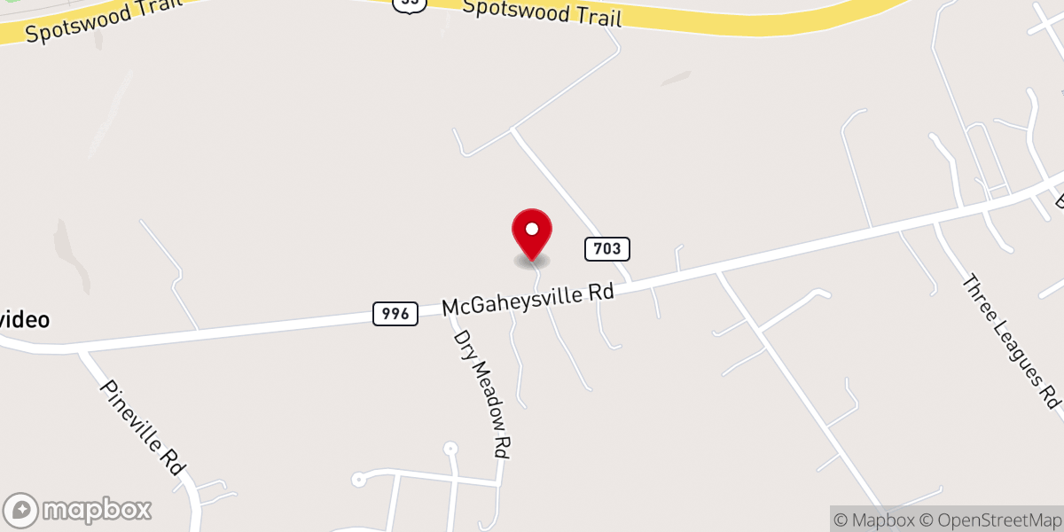 Map showing location of Mountain View Fellowship Church of the Brethren