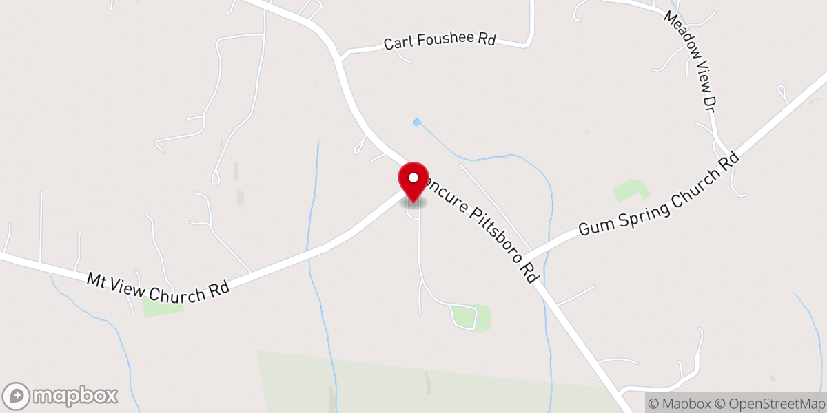 Map showing location of Mt View AME Zion Church