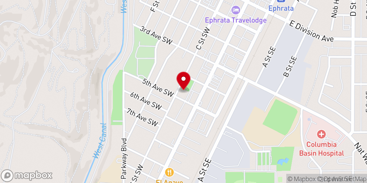 Map showing location of Church in Ephrata