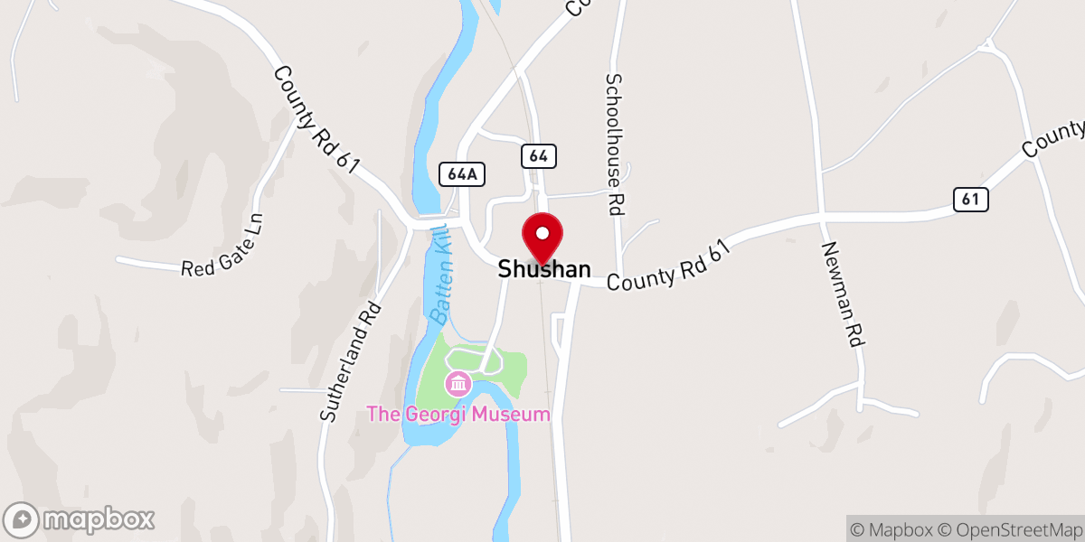 Map showing location of Shushan United Methodist Church