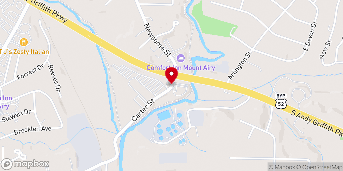 Map showing location of Mount Airy Church