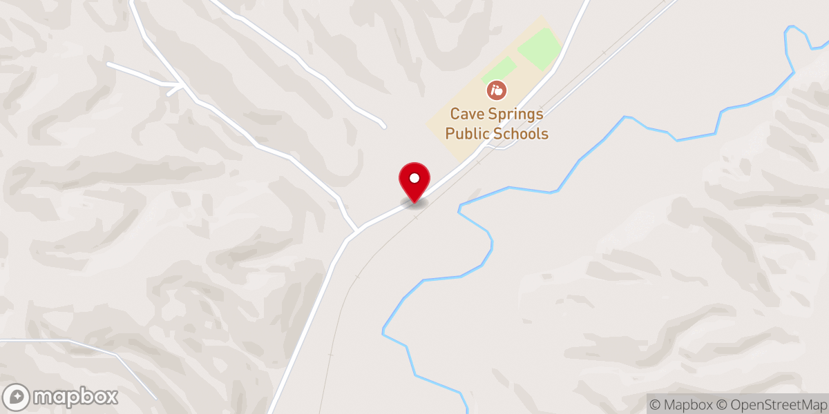Map showing location of Log Cabin Church