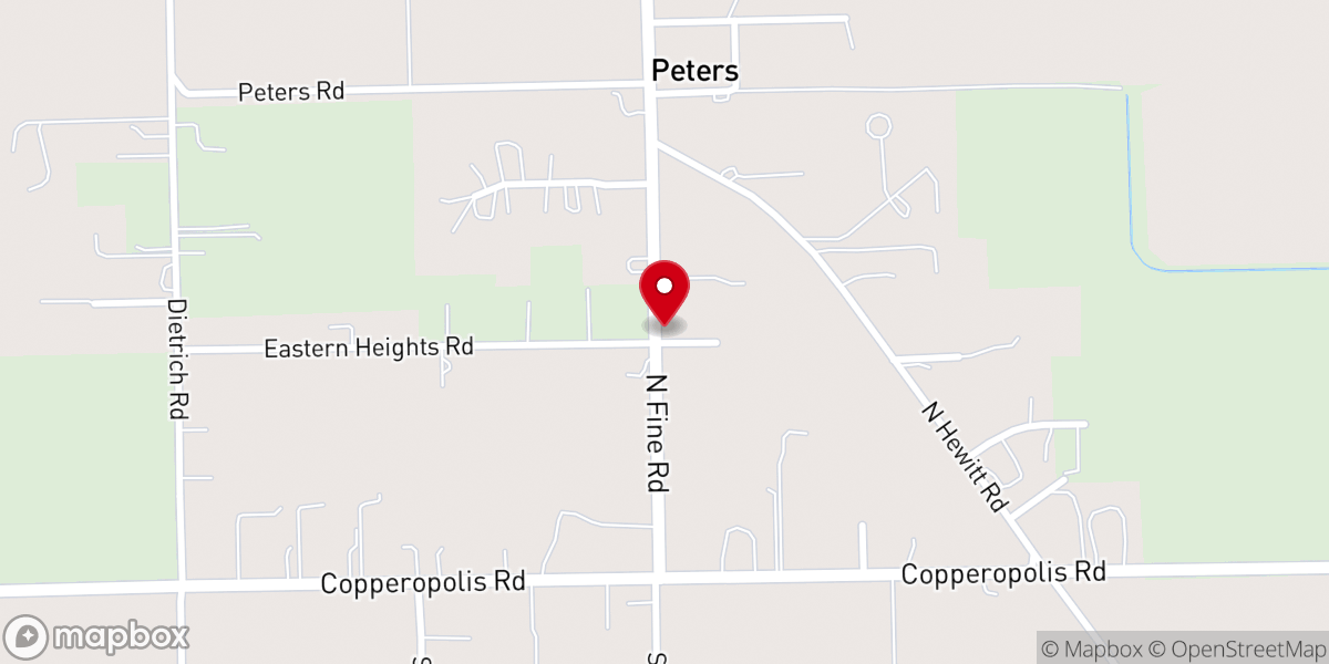 Map showing location of Linden-Peters Full Gospel Church