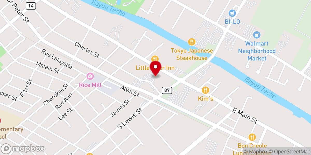 Map showing location of Oil & Wine Faith Christian Center